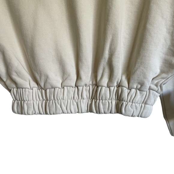 Good American Fleece Crop Waisted Sweatshirt Bone001 size 1 / Small NWT - Picture 5 of 9